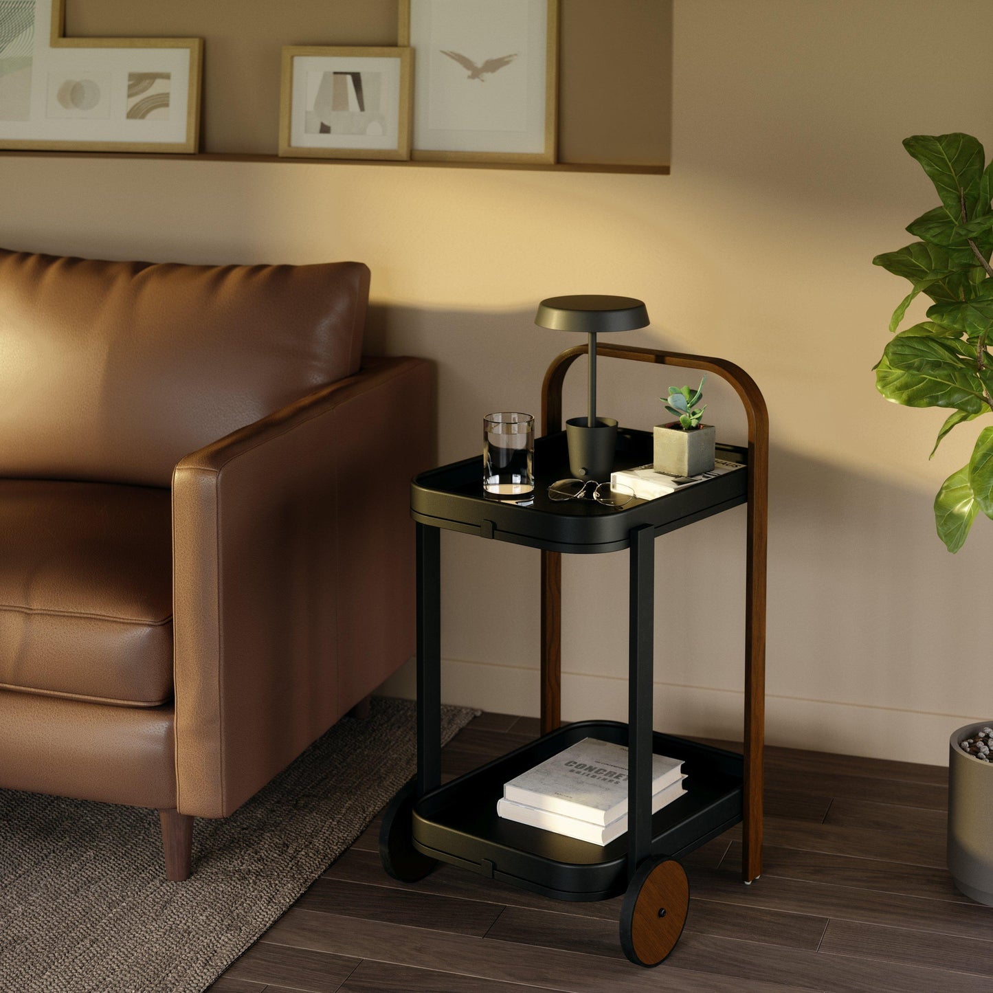 Umbra Bellwood Bar/Serving Cart – Zwart/Walnoot