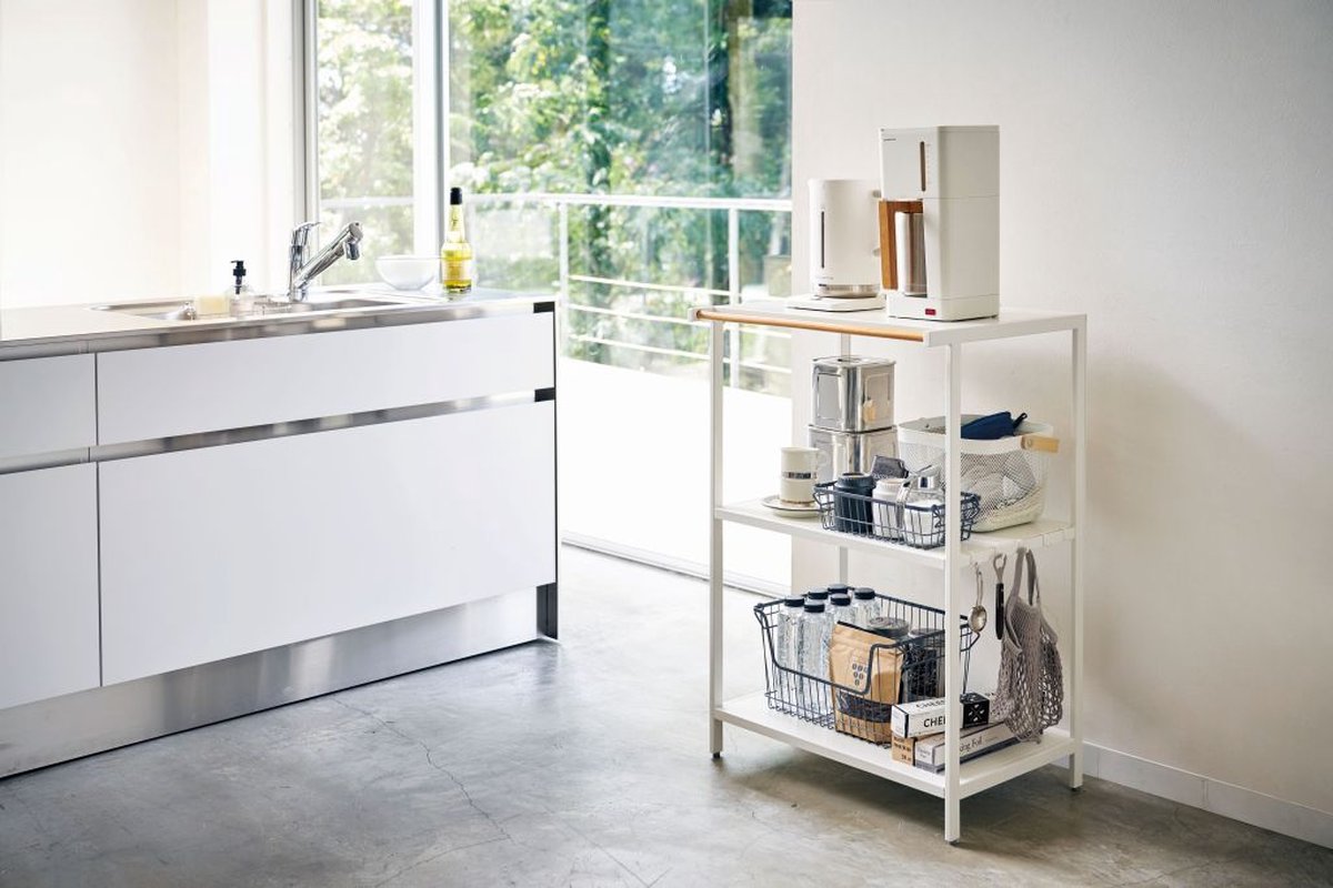 Yamazaki 04918 Opbergwagen 3-laags – Wit