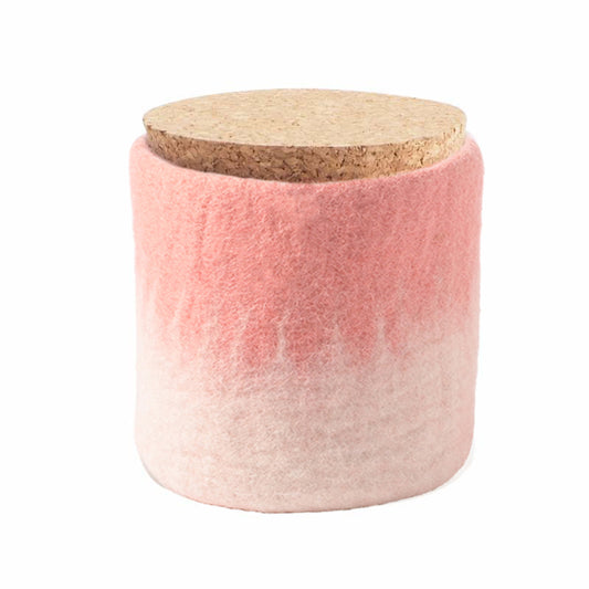 Aveva Wool Jar – Handgemaakte Opbergpot van Wolvilt – Pink Grape