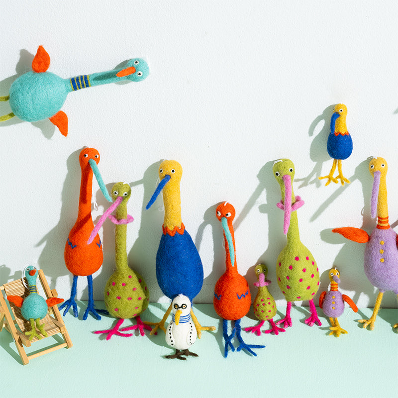 Aveva Funky Bird – Lilac (L) – Handgemaakt Decoratief Vilten Vogeltje