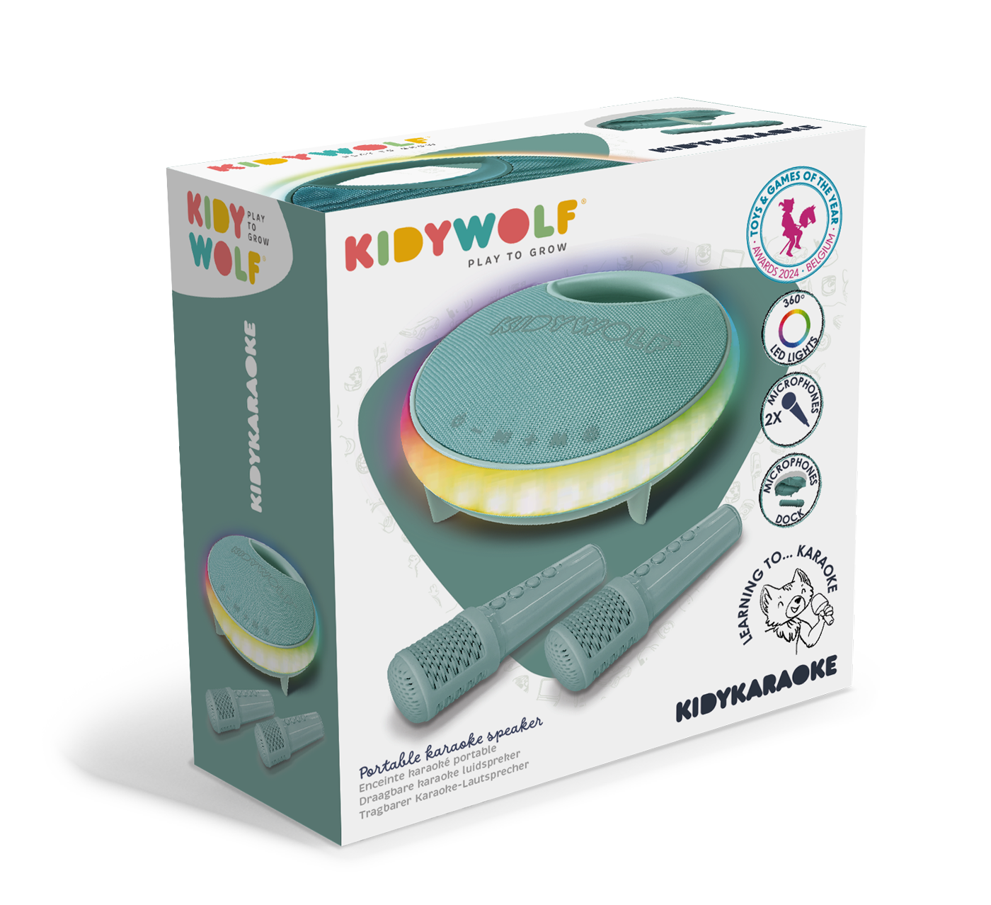 Kidywolf Kidykaraoke – draagbare karaoke met 2 microfoons