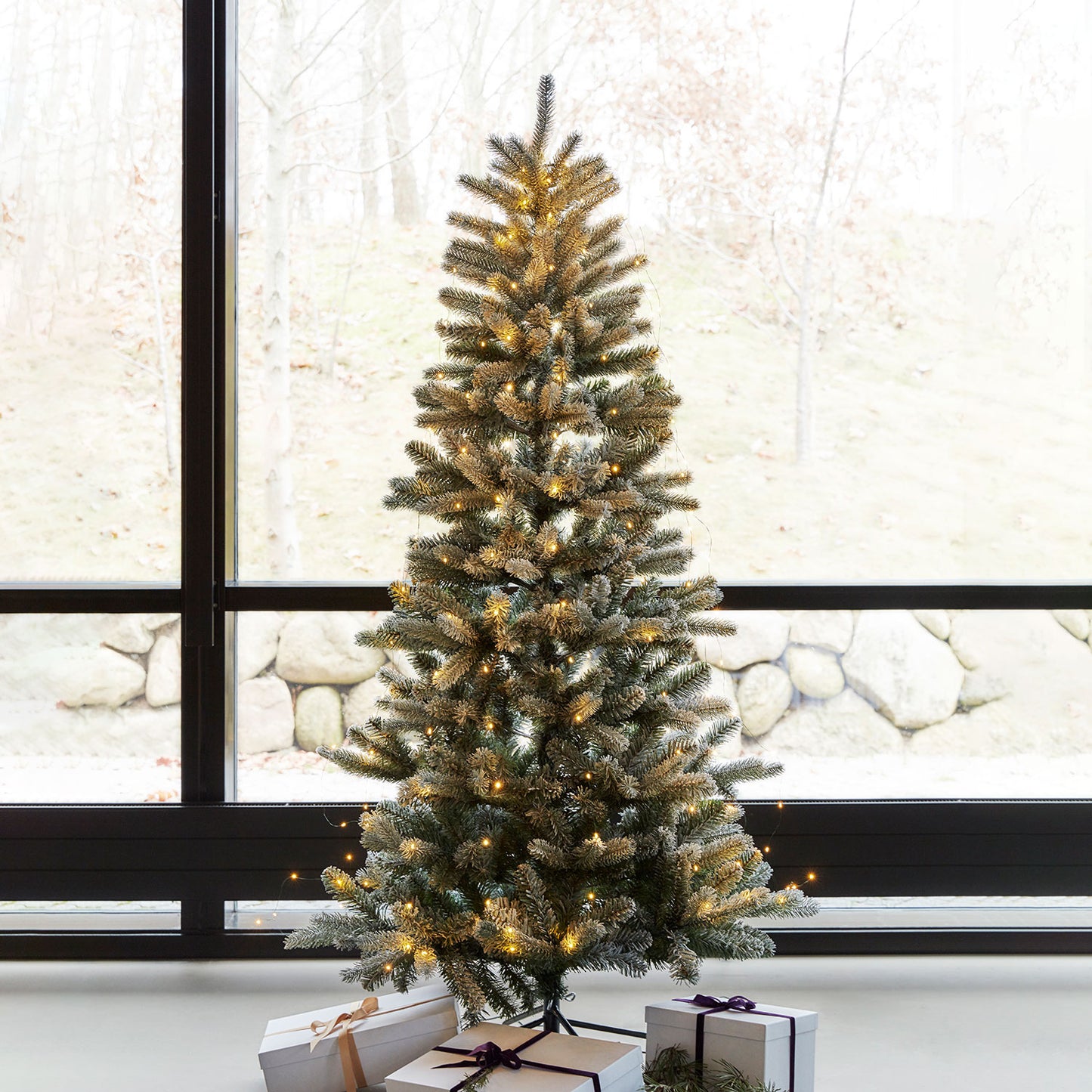 Sirius Elias kerstboom 1,5 m, groen/sneeuw - 195 LED