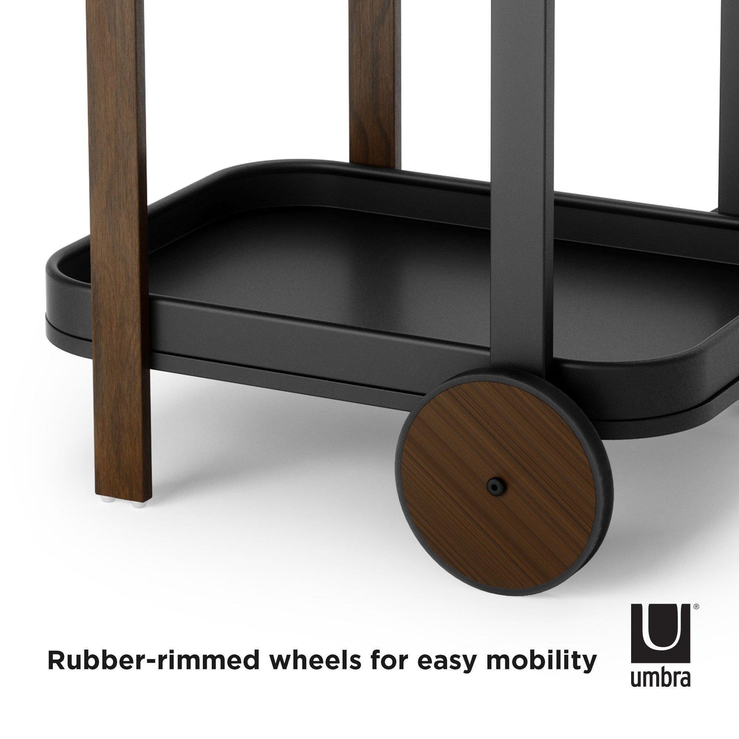 Umbra Bellwood Bar/Serving Cart – Zwart/Walnoot