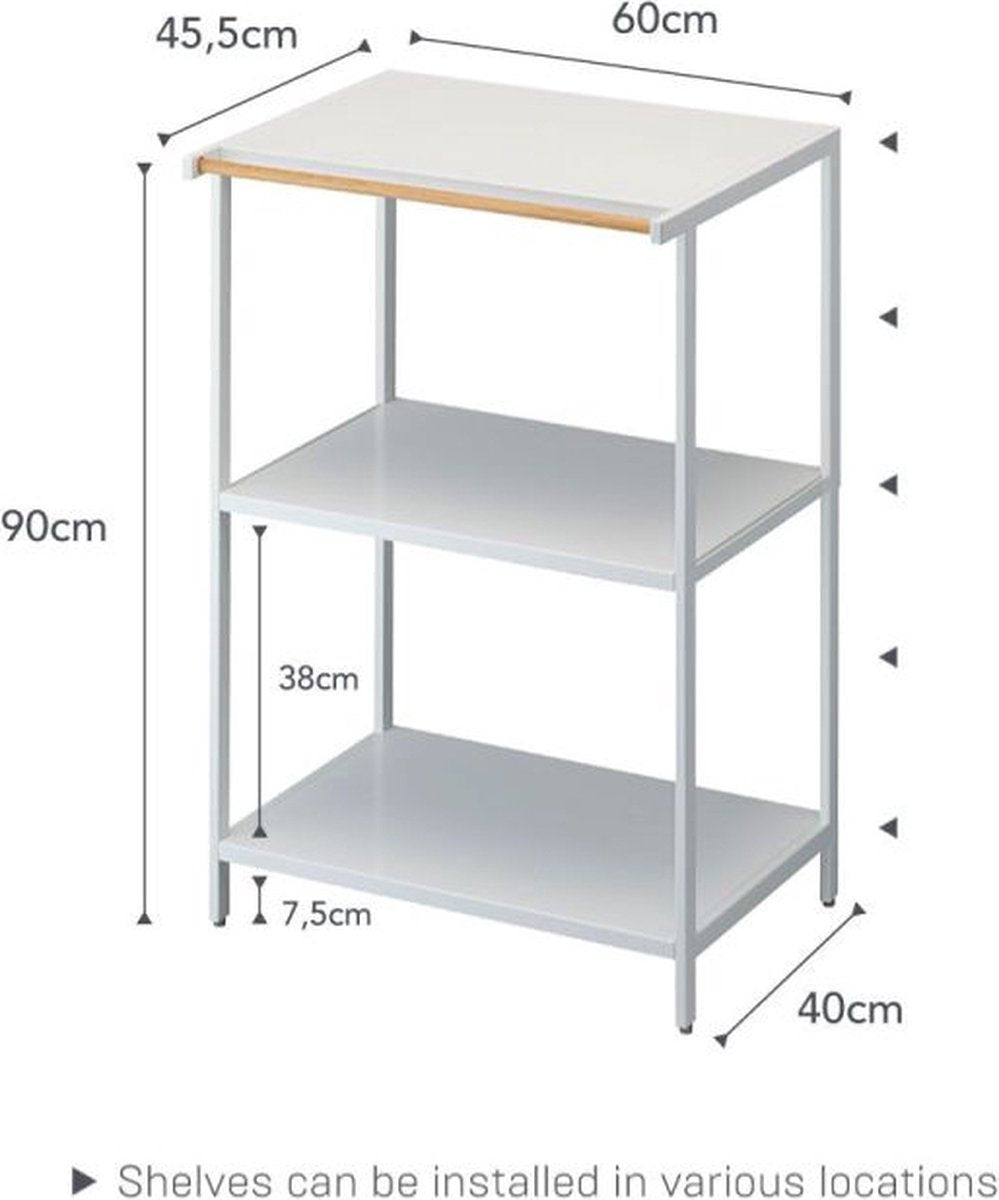 Yamazaki 04918 Opbergwagen 3-laags – Wit